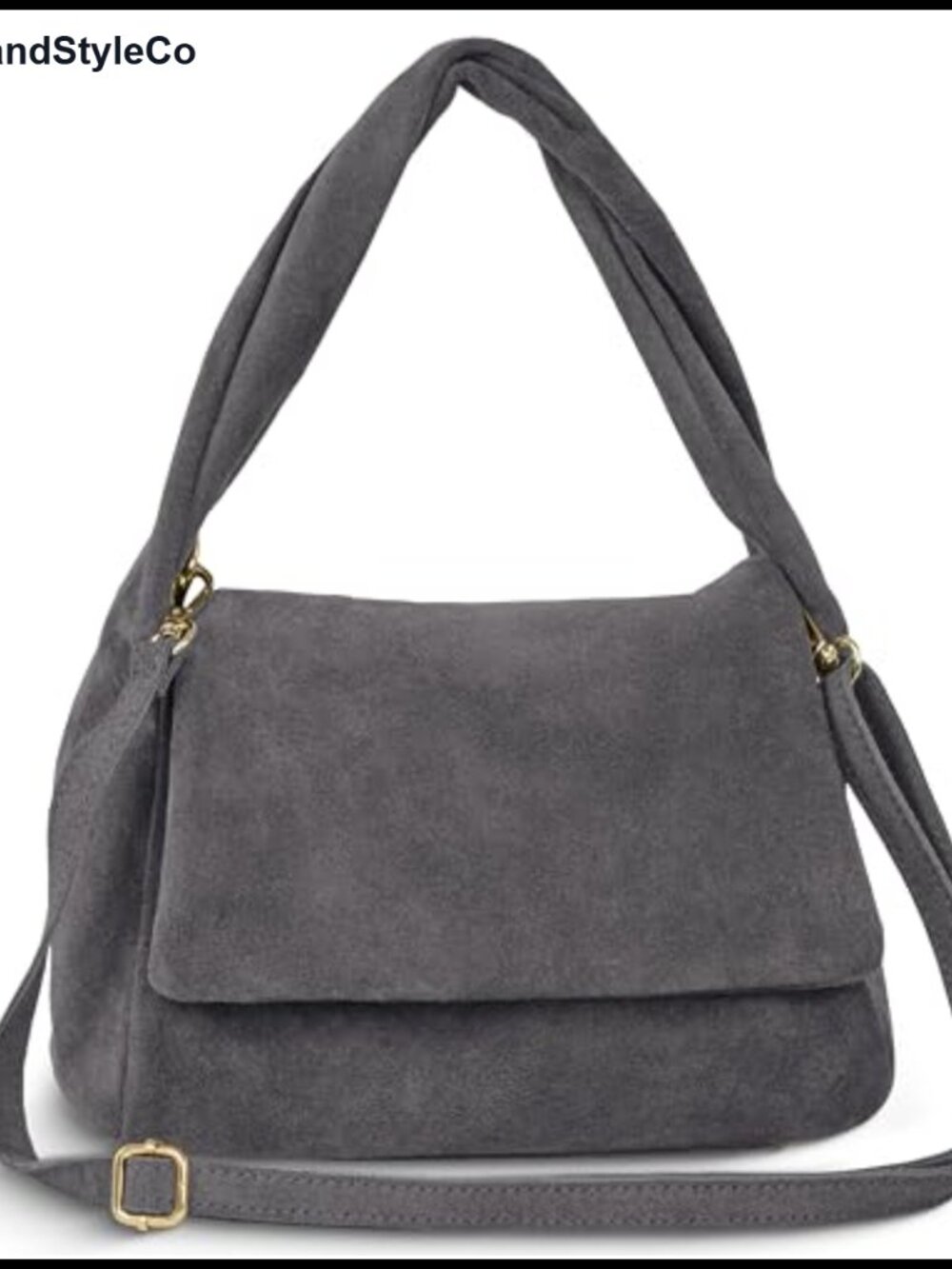 Italian Genuine Suede Top-Handle Satchel Crossbody Bag Twisted Handle